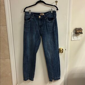 Kut from the Kloth Dark Blue Denim Stevie Straight Leg Jeans in Sz 10